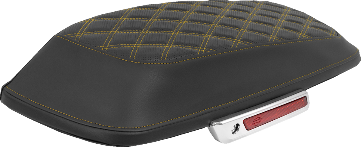 Saddlebag Lid Covers - Lattice - Gold Stitch - FLH/FLT '14-'25