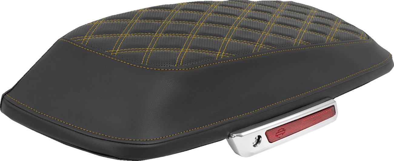 Saddlebag Lid Covers - Lattice - Gold Stitch - FLH/FLT '14-'25