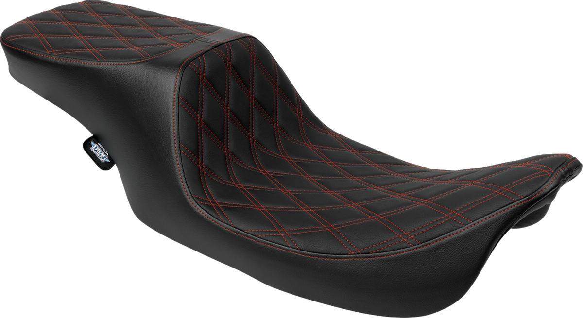 Predator 2-Up Seat - Vinyl - Double Diamond - Red Stitching - W/O Backrest - FL '97-'07