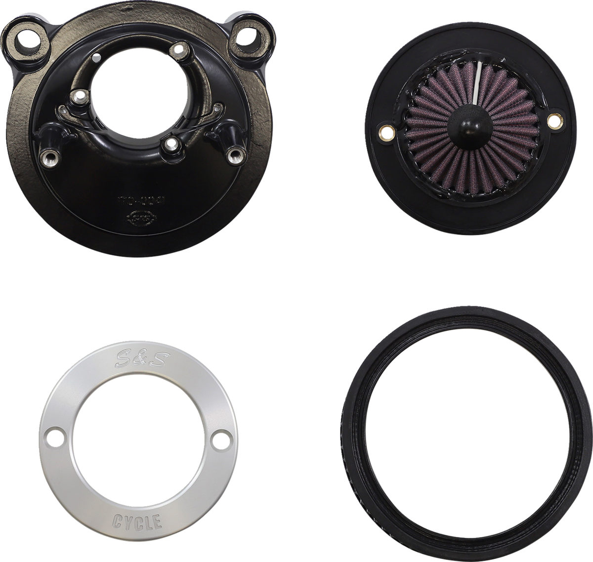 Air Stinger Stealth Air Cleaner Kit - Black Chrome Ring