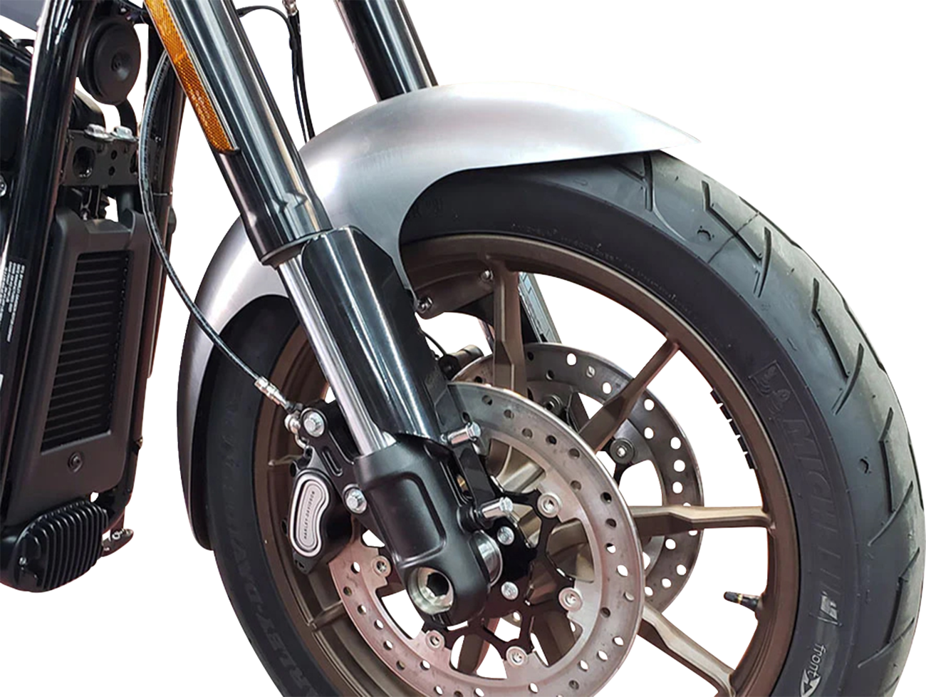 Cafe Front Fender - 19" OE Wheel - With Black Fork Adapters