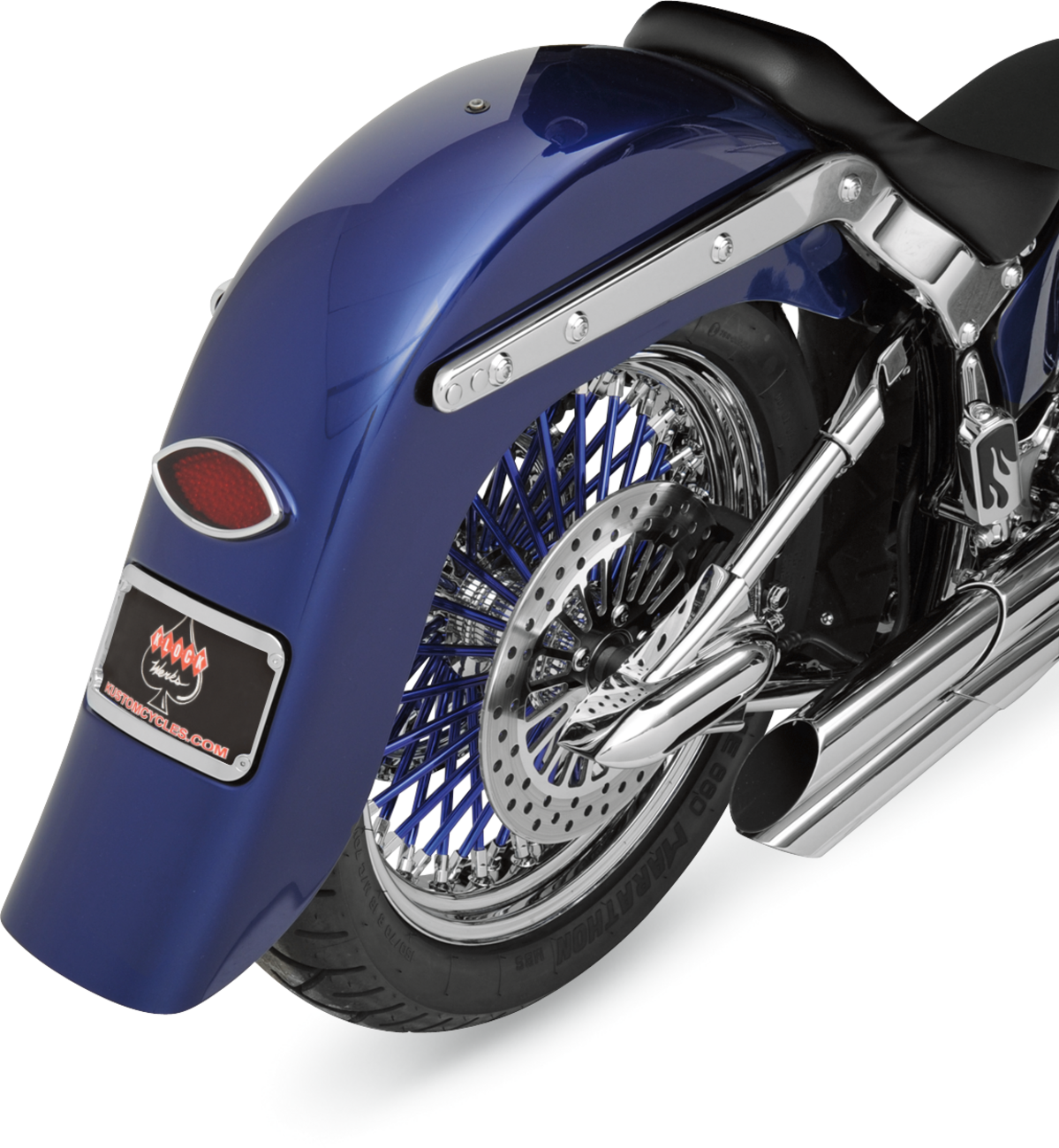 Benchmark 4" Stretched Rear Fender - Frenched - Unfinished - For Custom Application - HD