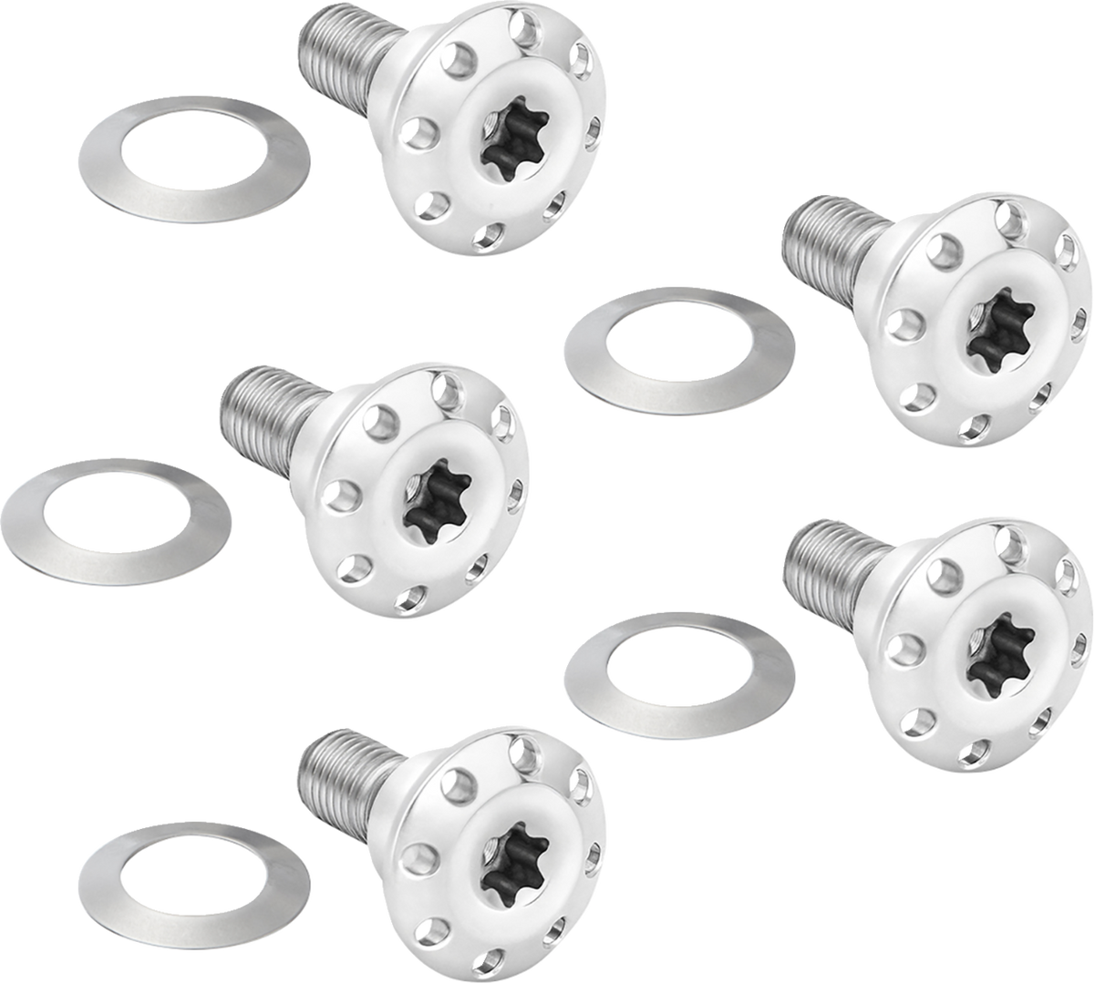 Bolt Kit - Holeshot/Front/Floating/Brake Rotor - Spoke Mount - Polished - 5 Pack