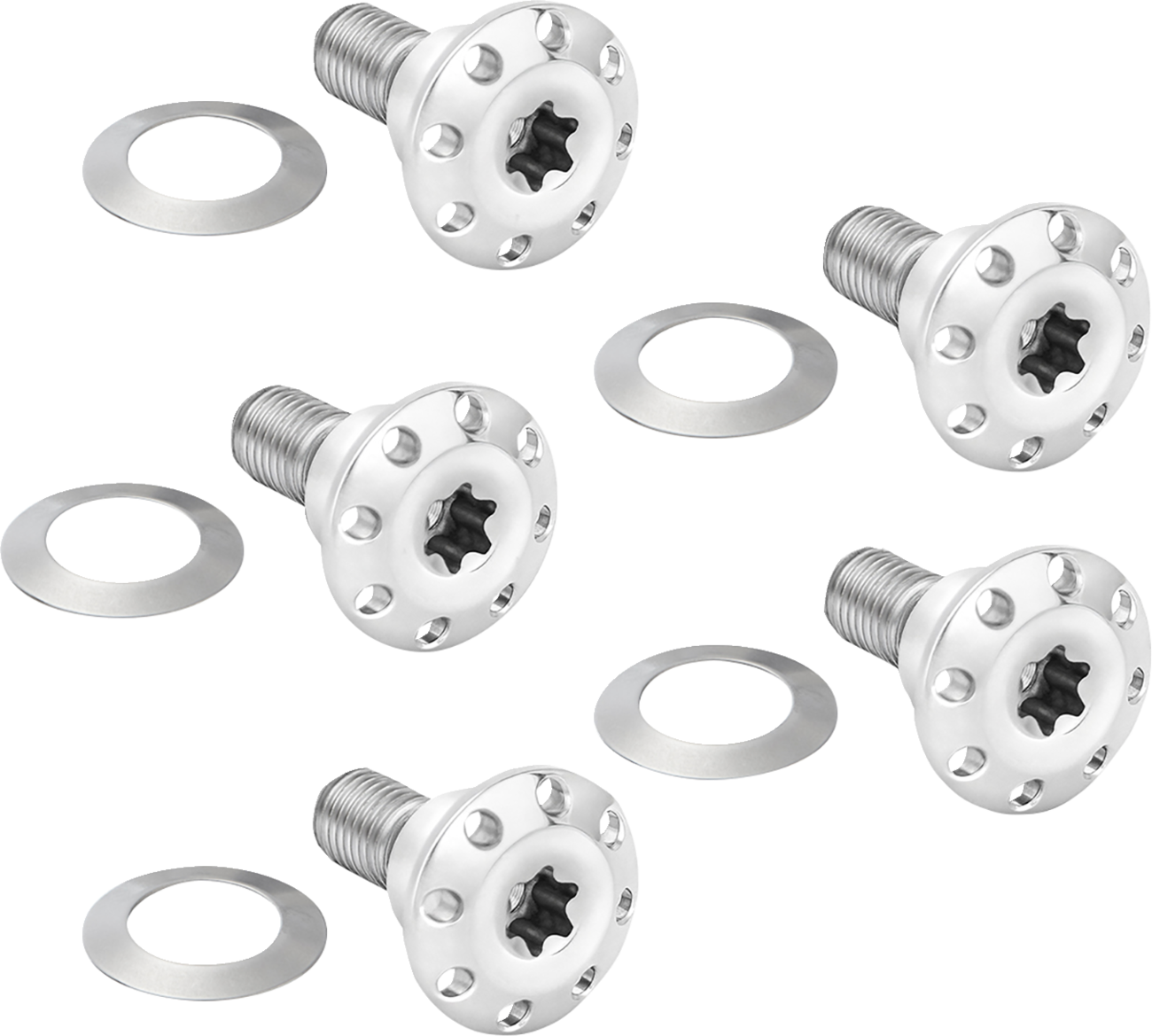 Bolt Kit - Holeshot/Front/Floating/Brake Rotor - Spoke Mount - Polished - 5 Pack