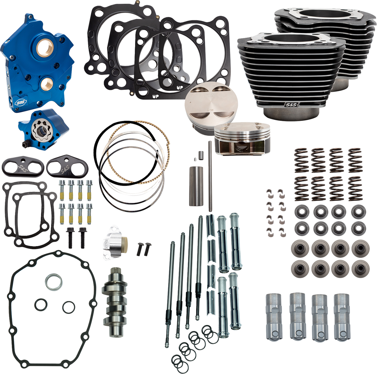 Power Pack - Oil Cooled - 550C - Black Granite W/Highlight - Chrome Pushrod Tubes - M8