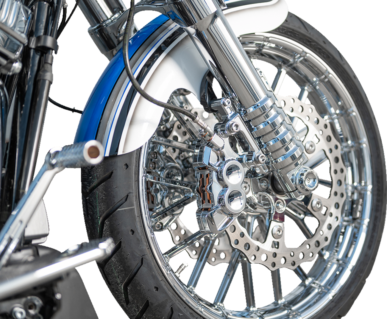 Fork Legs - 49 MM - Chrome - For Factory Brake Caliper