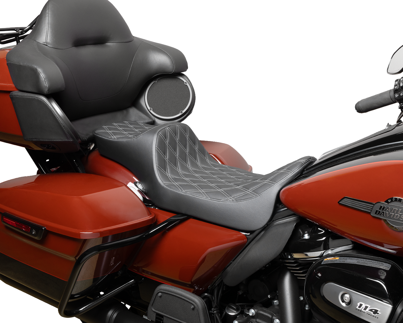 Predator III Seat - Extended Reach - Double Diamnd - Silver Stitching - FLH/FLT '08-'24