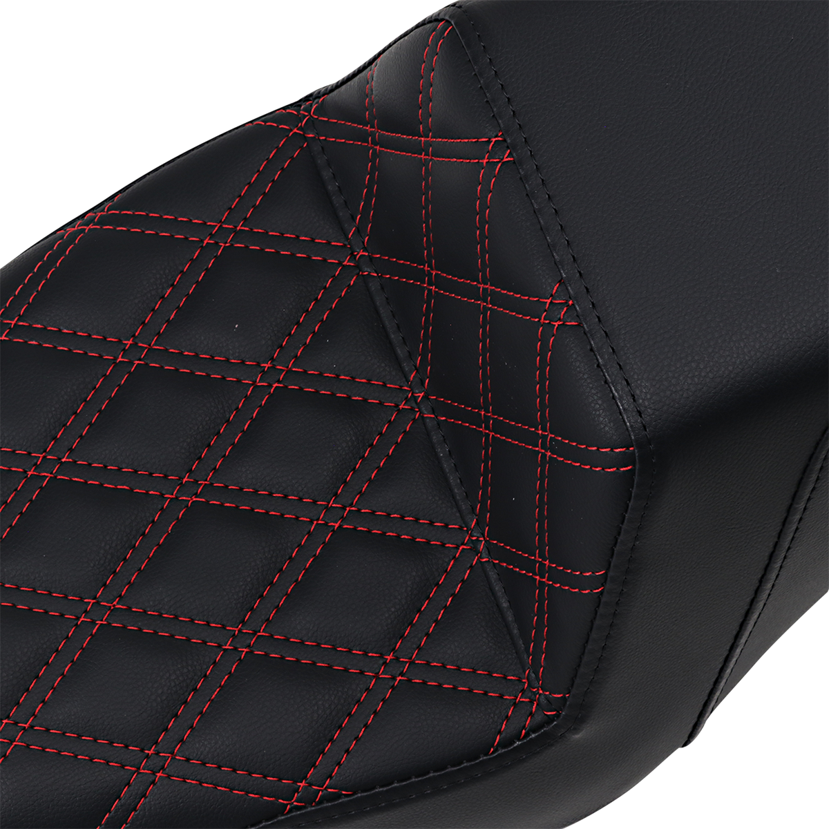 Step-Up Seat - Front Lattice Stitch/With Red Stitching - Black - XL