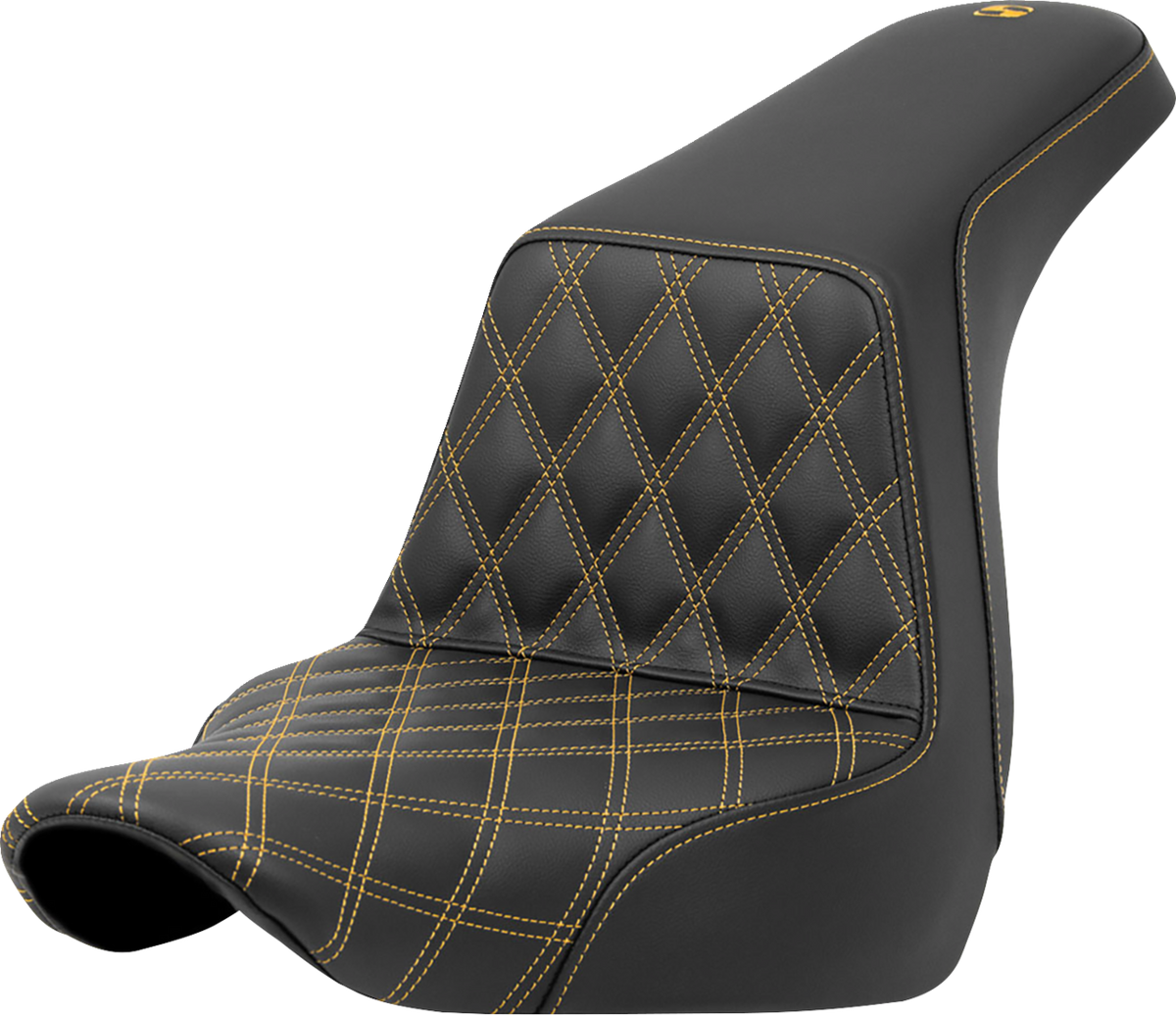 Step-Up Seat - Front Lattice Stitch - Gold Stitch - FXLR/FLSB '18-'24