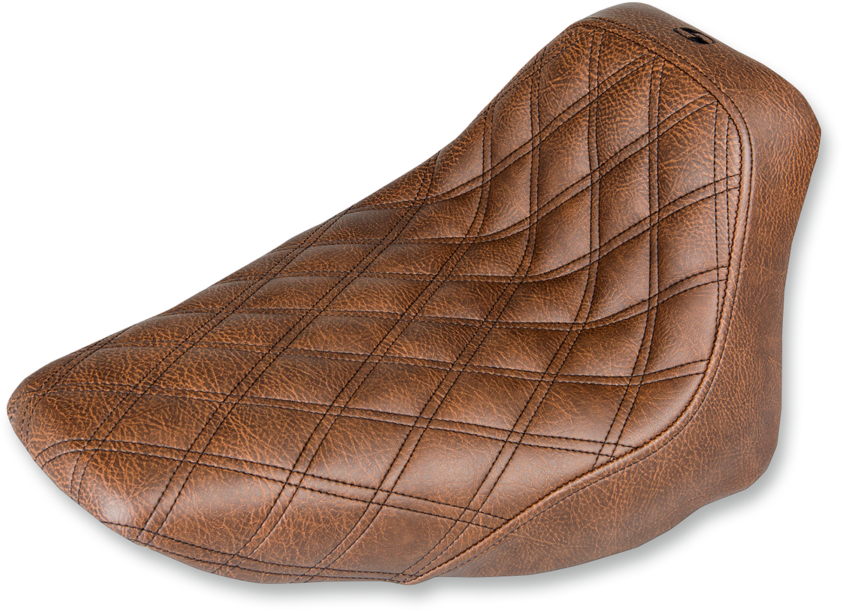 Renegade™ Solo Seat - Lattice Stitched - Brown - FLST '06-'17