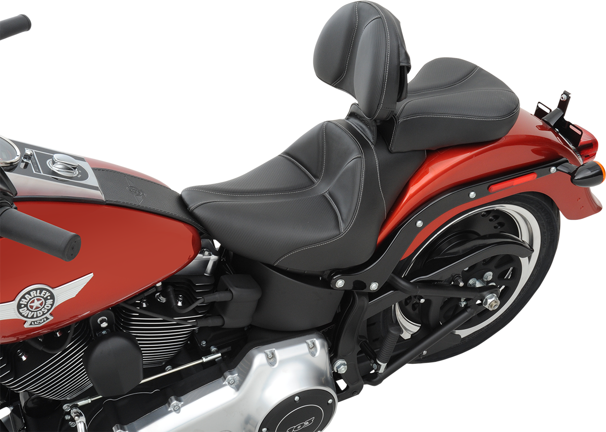 Dominator Solo Seat - W/O Backrest - Black W/ Gray Stitching - FL/FX '06-'17