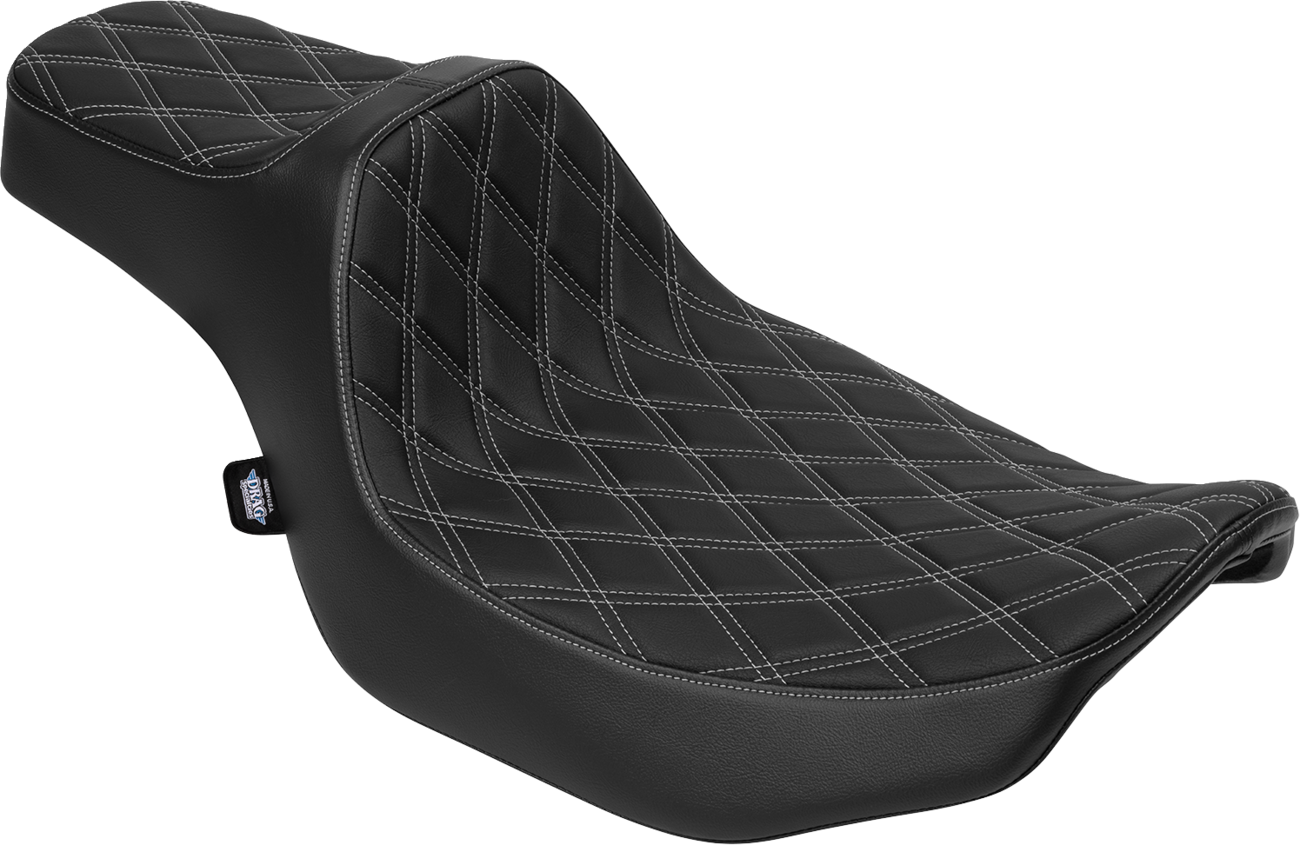 Extended Reach Predator III Seat - Vinyl - Silver Double Diamond Stitch - FLT/FLH '23-'25