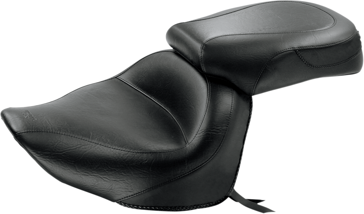 Seat - Vintage - Wide - Touring - Without Driver Backrest - Two-Piece - Smooth - Black - Raider