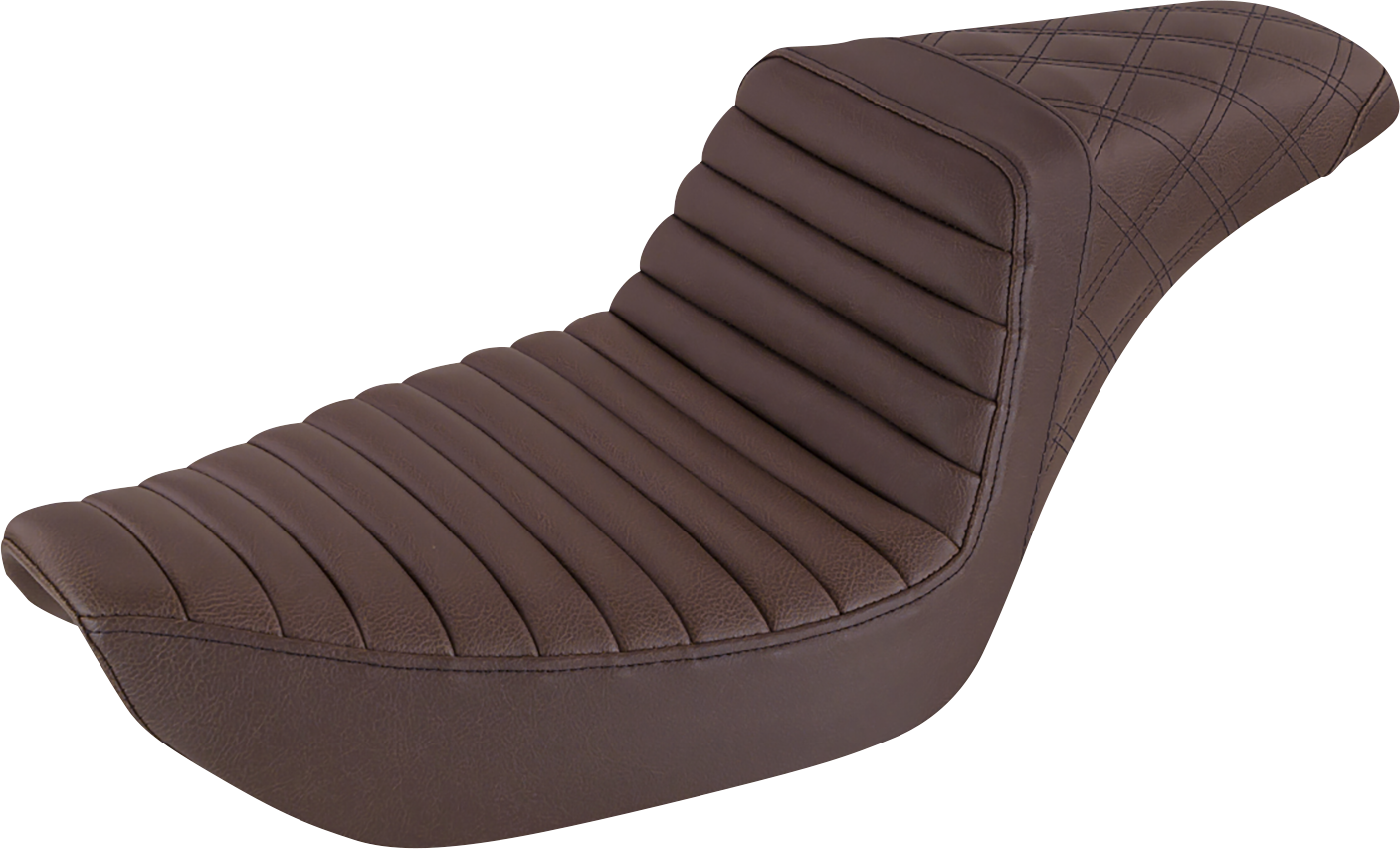 Step-Up Seat - Front Tuck-N-Roll/Rear Lattice Stitch - Brown - Dyna