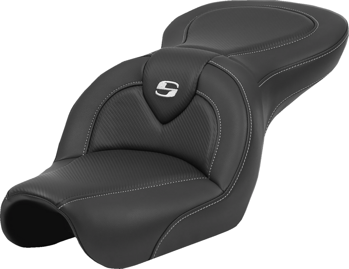 Roadsofa™ Seat - Carbon Fiber - Black Stitch - Without Backrest - FL '04-'05