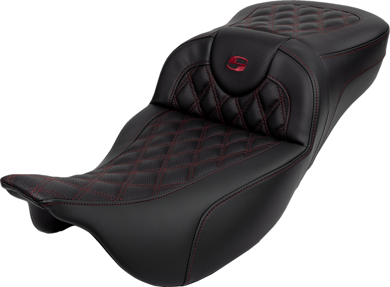 Roadsofa™ Extended Reach Seat - Lattice Stitch - Wine Berry Stitch - With Backrest - FL '08-'24
