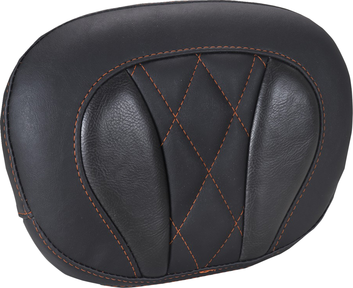 Deluxe Sissy Bar Pad - Diamond - Mandarin Orange Stitch - FLT/FLH '23-'25
