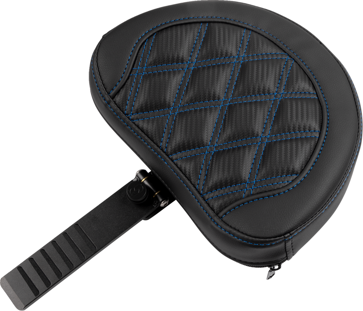 Roadsofa™ Extended Reach Seat - With Backrest - Lattice Stitch - Blue Stitch - FLTR/FLHX '23-'24
