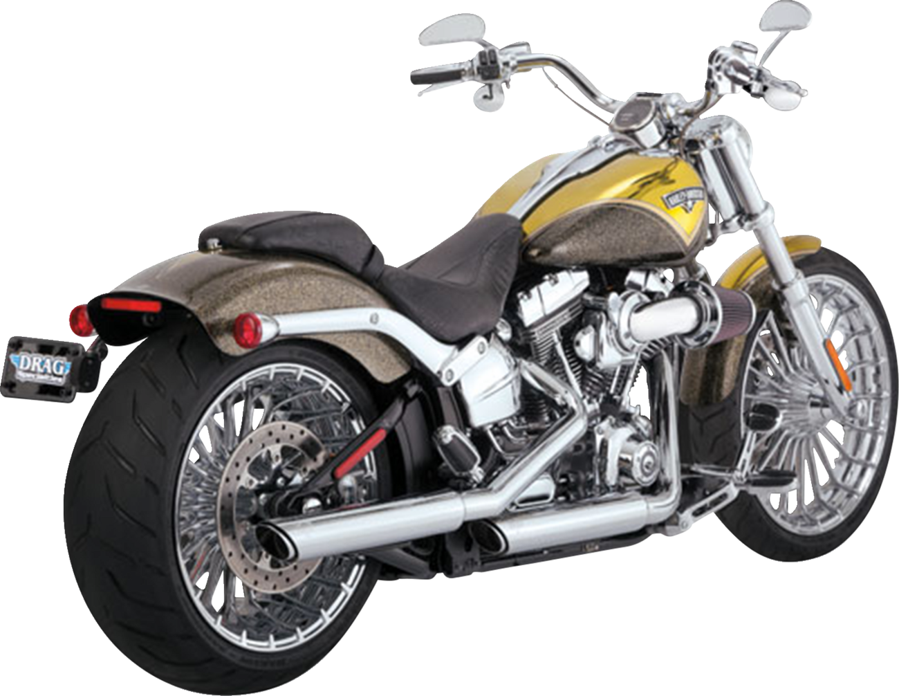 3" Twin Slash Slip-On Muffler - Chrome