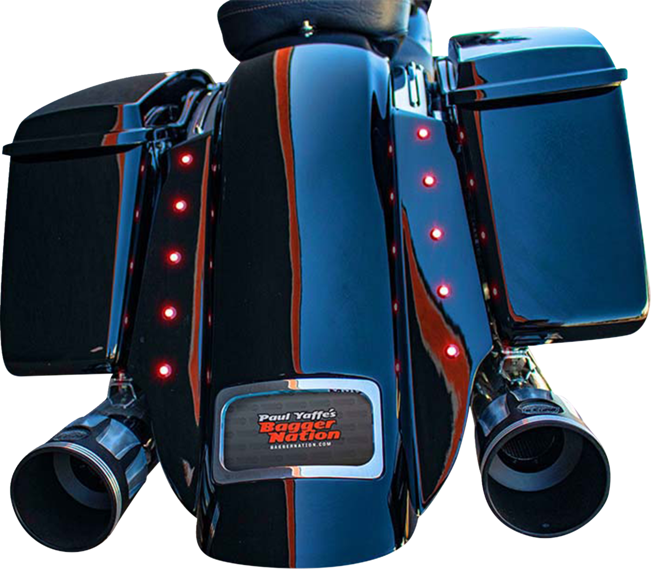 Swoop Three Piece Stretched Rear Fender Kit With Side Panels And Lightening Bolts