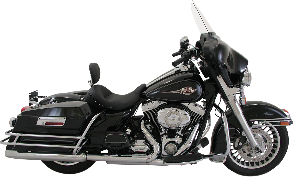 Lowdown Vintage Seat - Driver Backrest - Chrome Studded - FL '97-'25