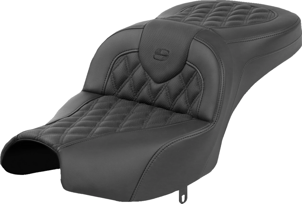 Roadsofa™ Seat - Without Backrest - Black - Lattice Stitch - Indian Pursuit '22-'24