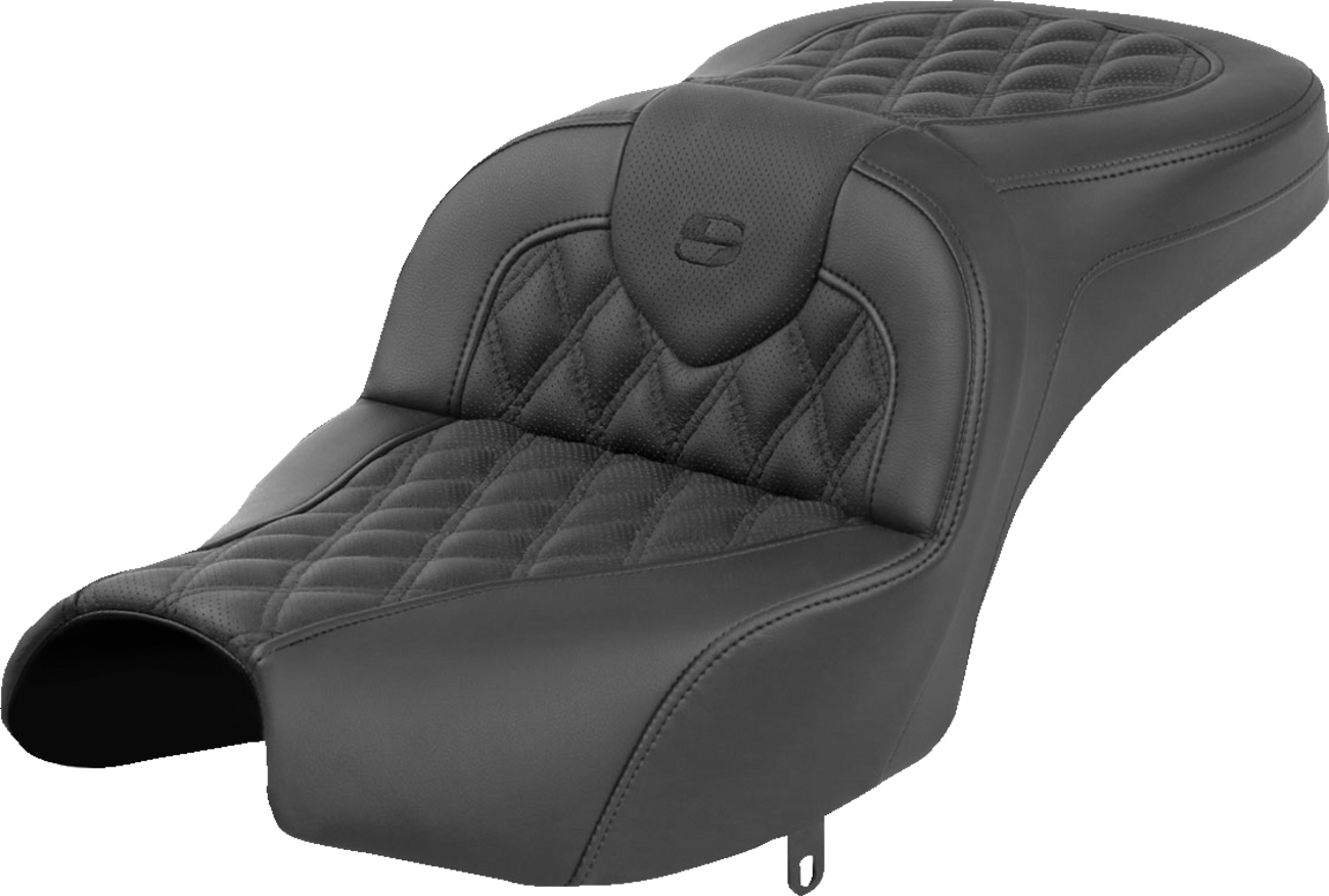 Roadsofa™ Seat - Without Backrest - Black - Lattice Stitch - Indian Pursuit '22-'24