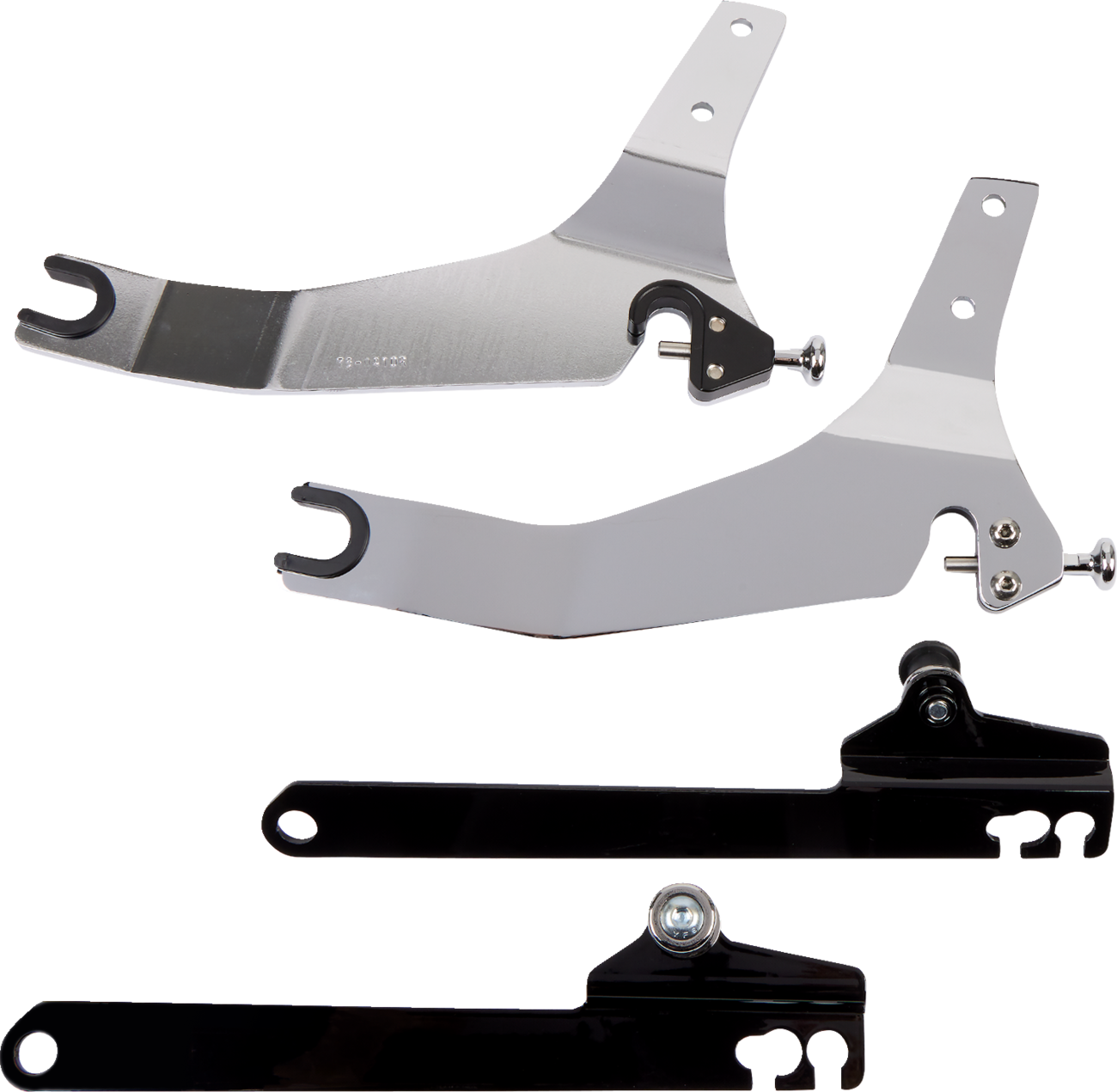 Backrest Kit - 14" - Chrome - Dyna