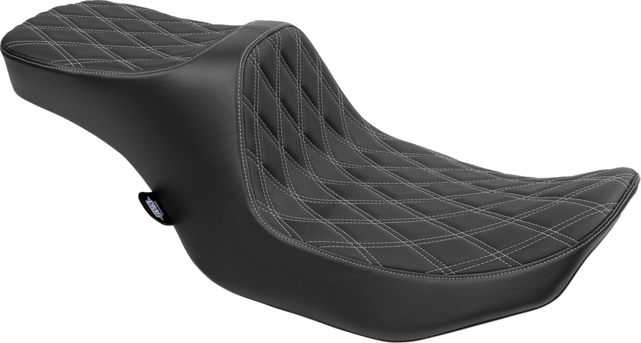Predator III 2-Up Seat - Vinyl - Double Diamond - Silver Stitching - FLT/FLH '23-'24