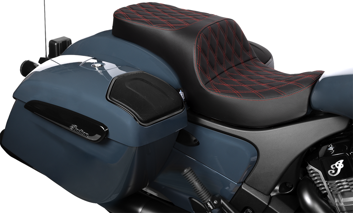 Freedom Seat - Vinyl - Double Diamond Red Stitch - Challenger '20-'25/Chieftain '25
