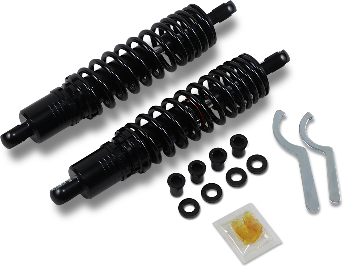 Premium Ride-Height Adjustable Shocks - 12.5" - Heavy Duty - Black