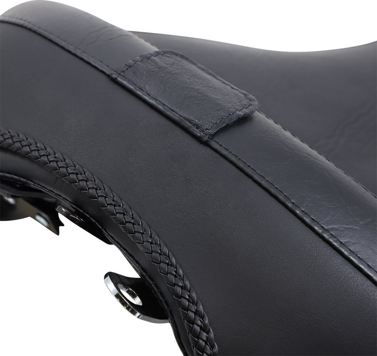 Wide Solo Seat - With Backrest - Vintage - Black - Smooth - FLSTN '05-'17