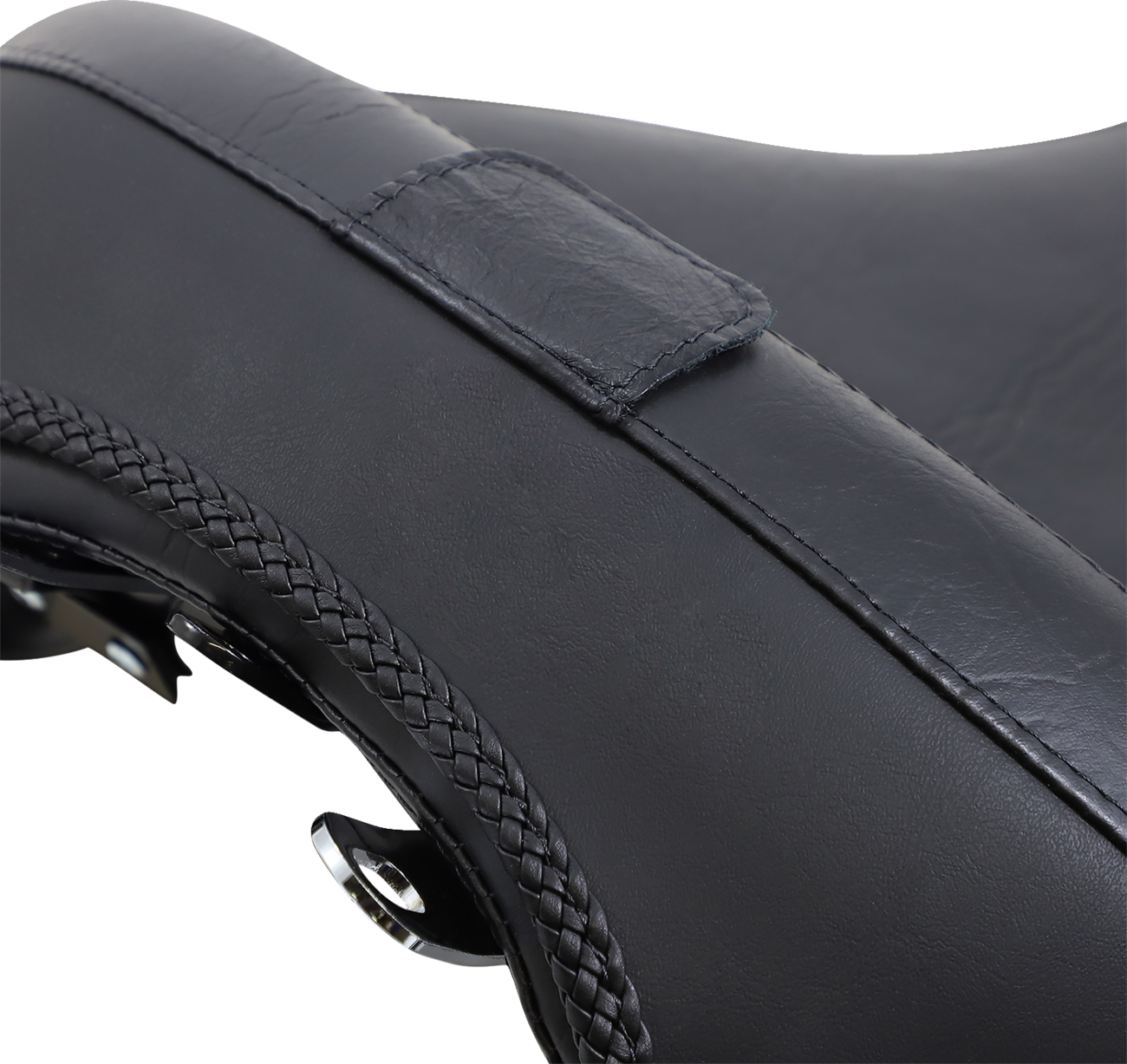 Wide Solo Seat - With Backrest - Vintage - Black - Smooth - FLSTN '05-'17
