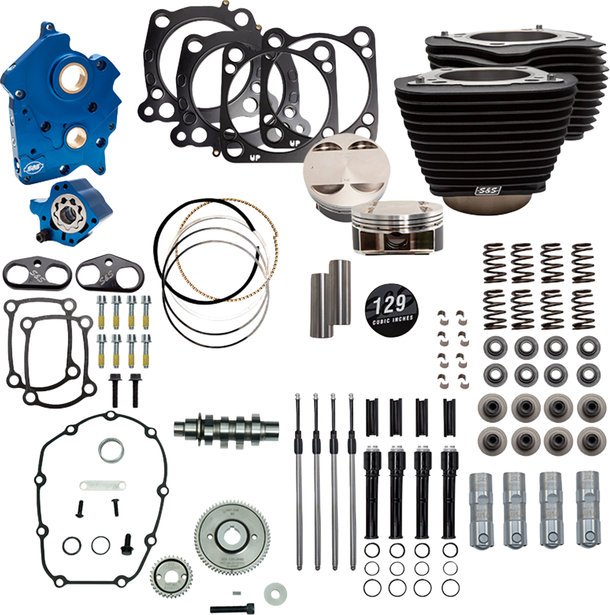 129" Power Pack - 550 Gear Drive - Oil Cooled - Wrinkle Black W/O Highlight Fins - 107" M8