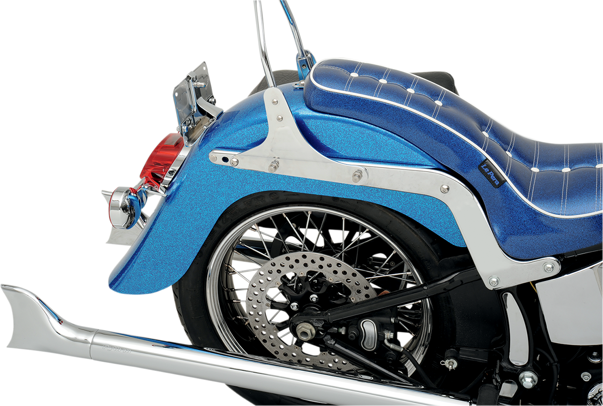 4" Stretched Rear Fender - Stock Taillight Cutout - HD Softail
