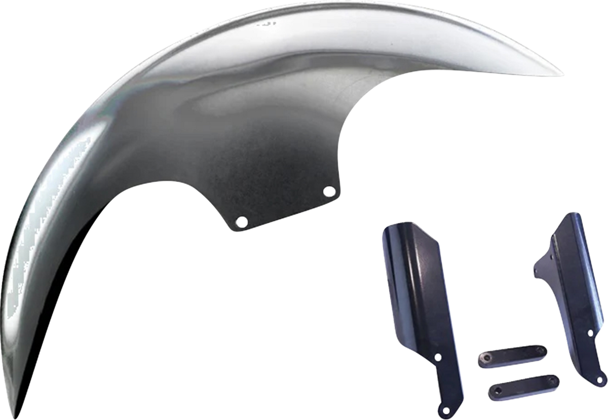 Cafe Front Fender - 19" OE Wheel - With Black Fork Adapters