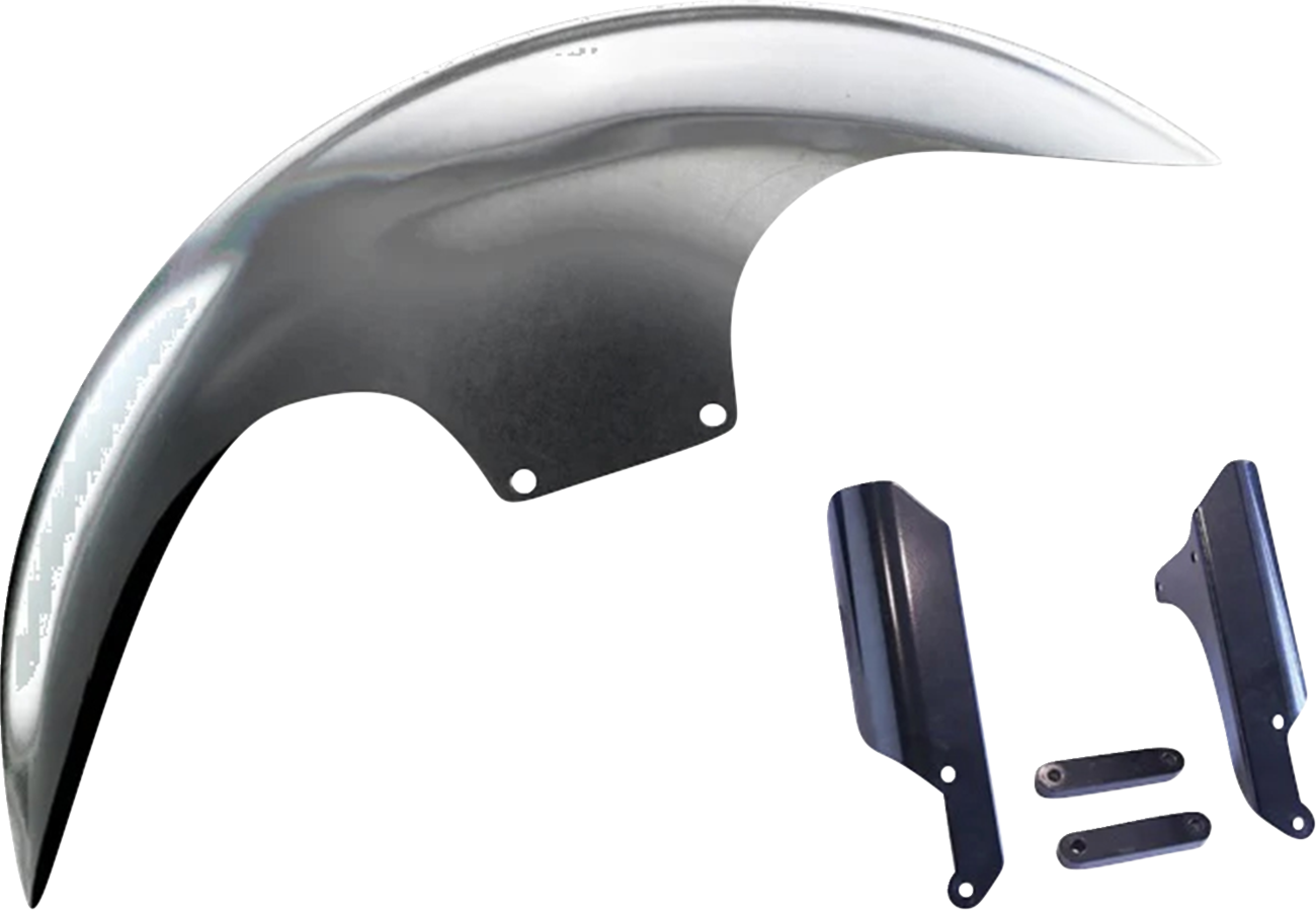 Cafe Front Fender - 19" OE Wheel - With Black Fork Adapters