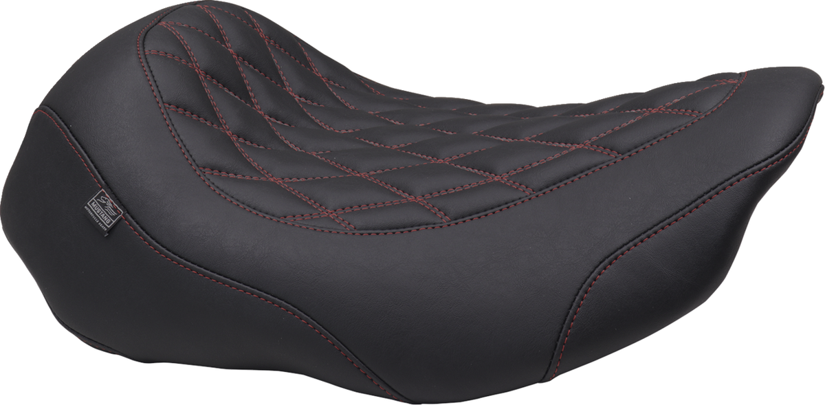 Wide Tripper™ Seat - Solo - Dark Cherry Stitching - FLT/FLH '23-'25