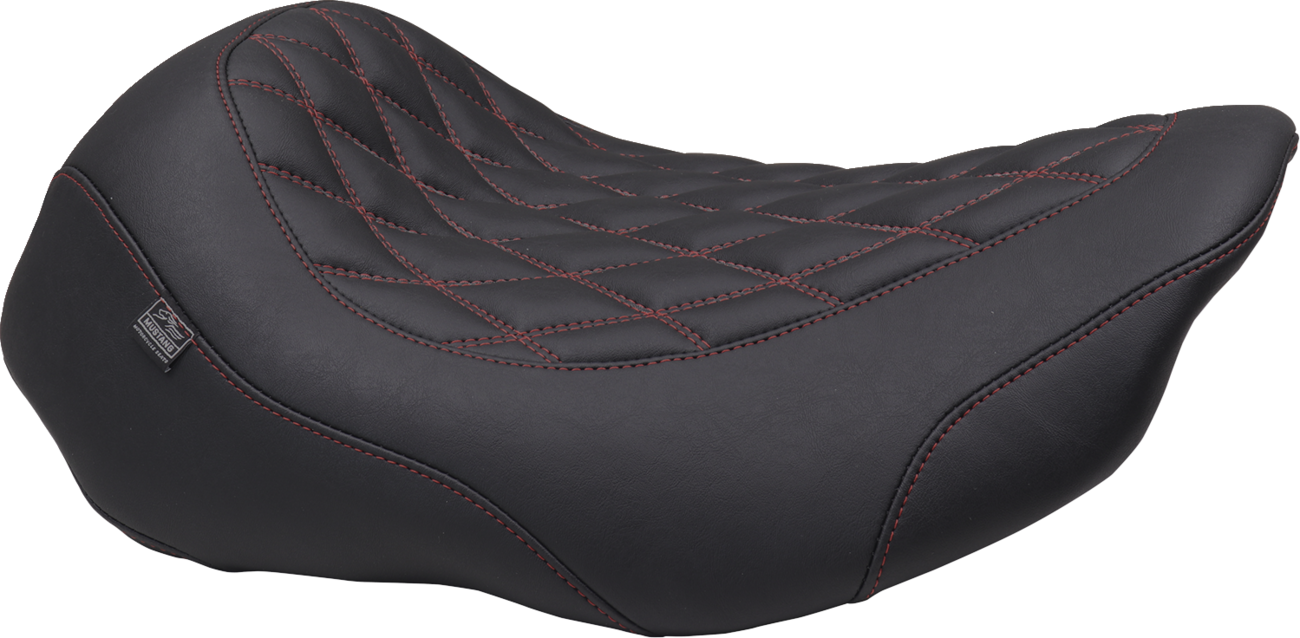 Wide Tripper™ Seat - Solo - Dark Cherry Stitching - FLT/FLH '23-'25