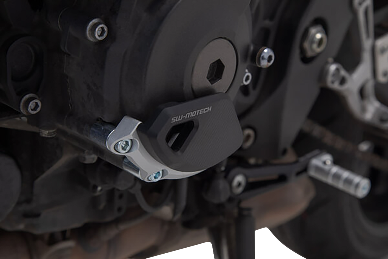 Engine Case Protector - Black/Silver - Yamaha - MT-