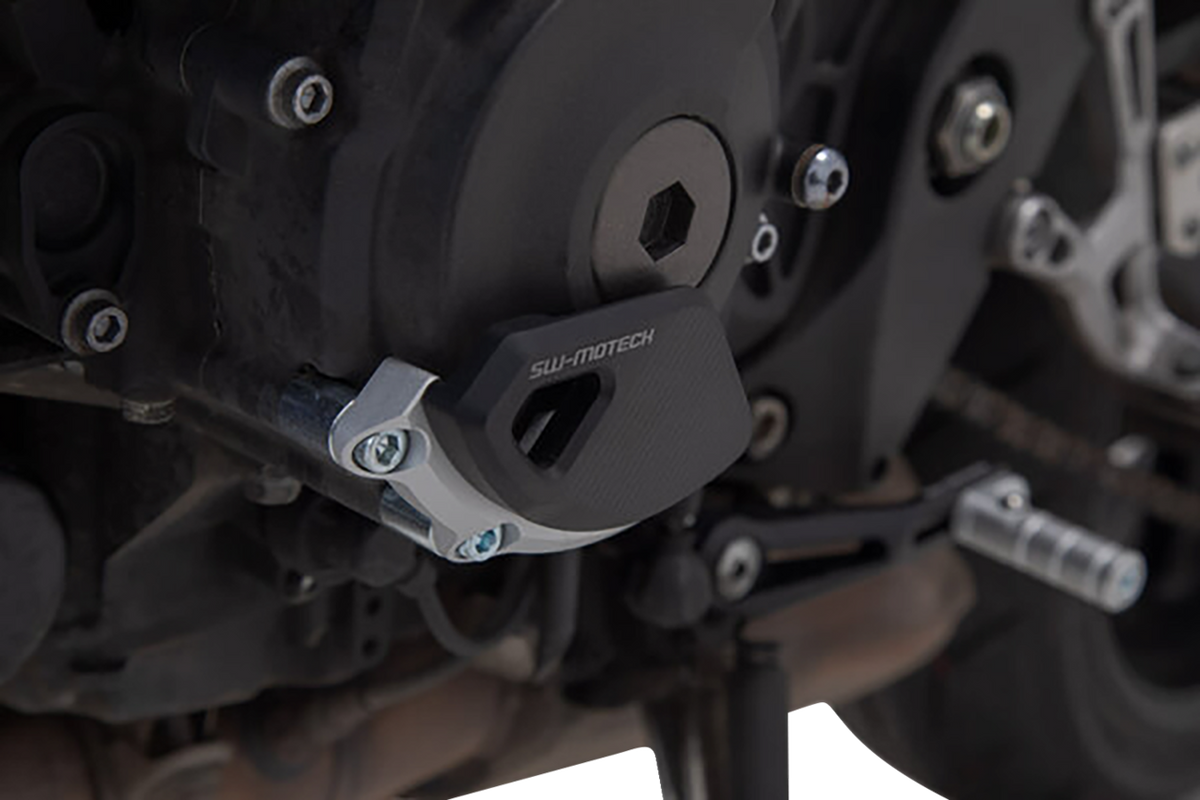 Engine Case Protector - Black/Silver - Yamaha - MT-