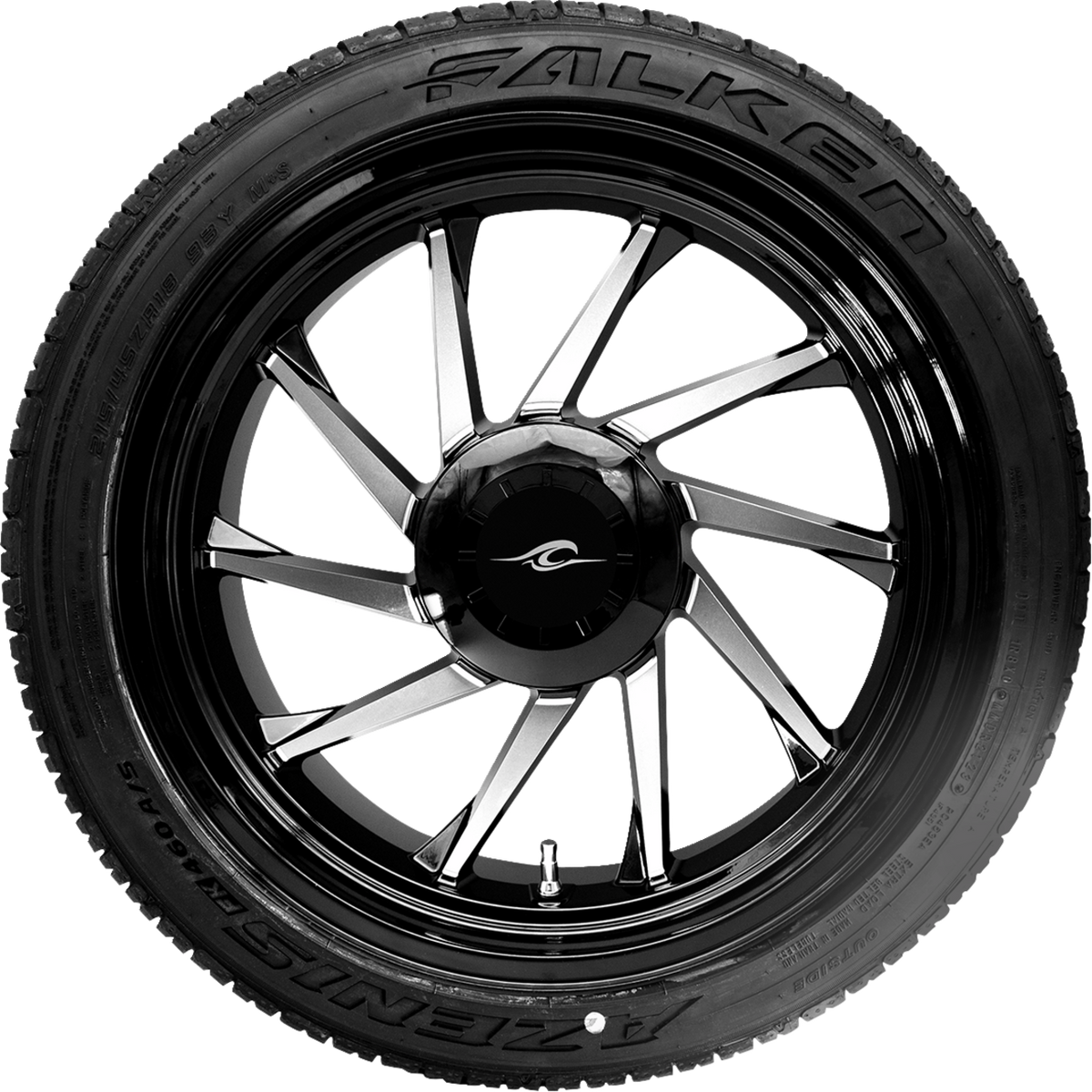 Hurricane 3D Rear Left Wheel - Black Cut (18") | Falken Tire (215/45zr18)