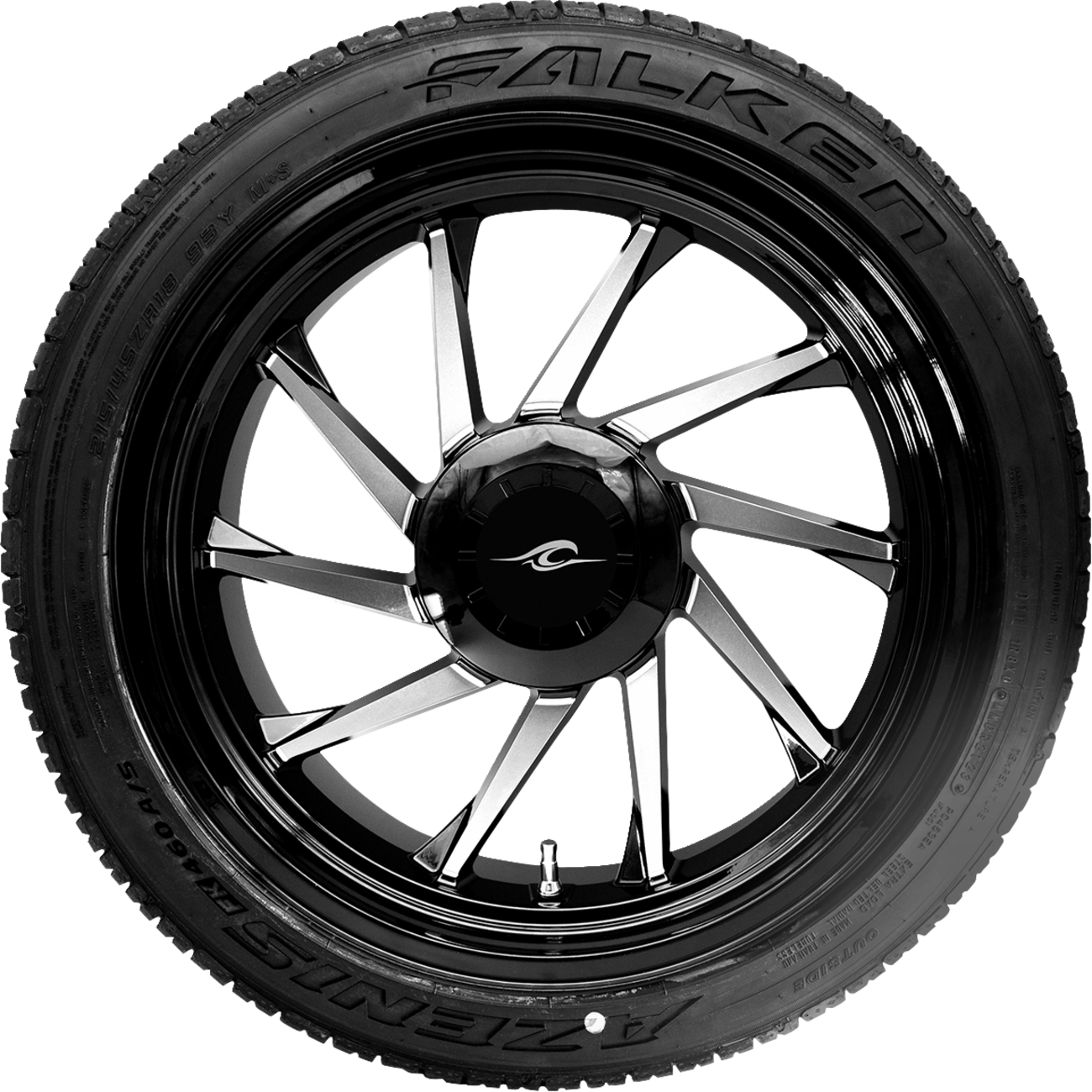 Hurricane 3D Rear Left Wheel - Black Cut (18") | Falken Tire (215/45zr18)