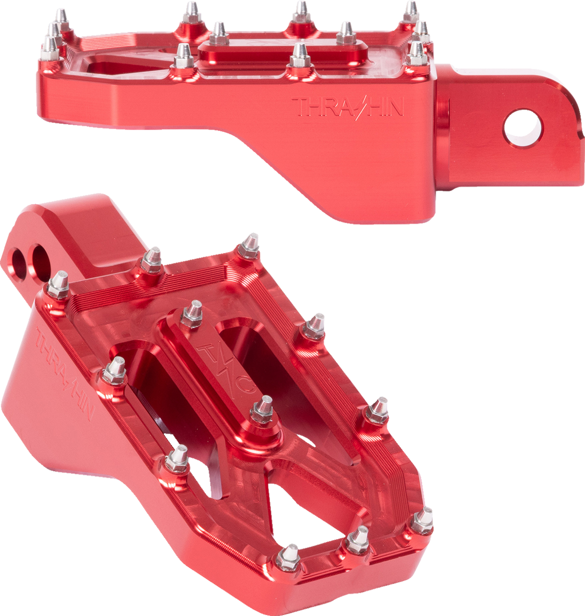 Aggressor Foot Pegs - Rear - Red - FL/FX '18-'25