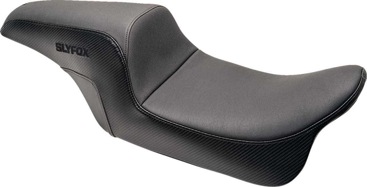 Drifter Seat - Black Logo - Smooth Vinyl - Carbon Fiber - FL '97-'07