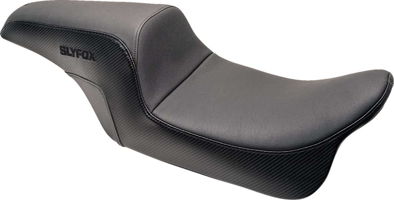 Drifter Seat - Black Logo - Smooth Vinyl - Carbon Fiber - Dyna '06-'17
