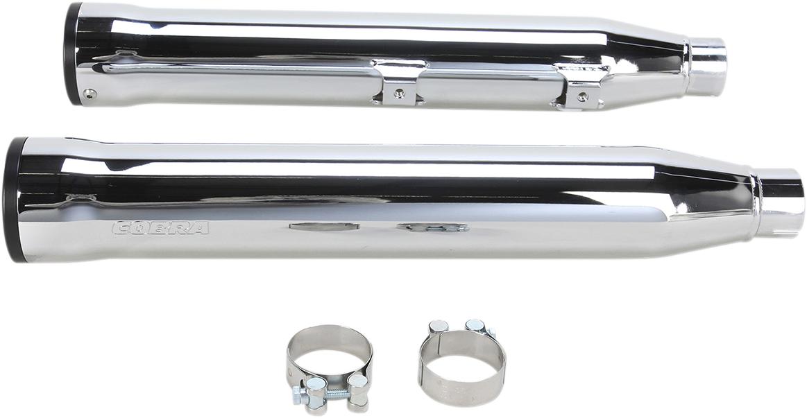Slip-On Mufflers With Race Pro Tips - 3" - Chrome - '07-'17 FXST/B/C, FLSTC/FXCW/C