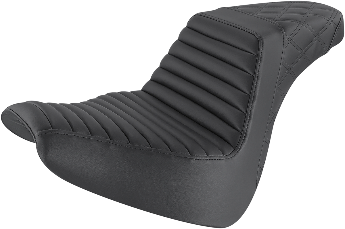 Step-Up Seat - Front Tuck-N-Roll/Rear Lattice Stitch - Black - FXBR/S '18-'20