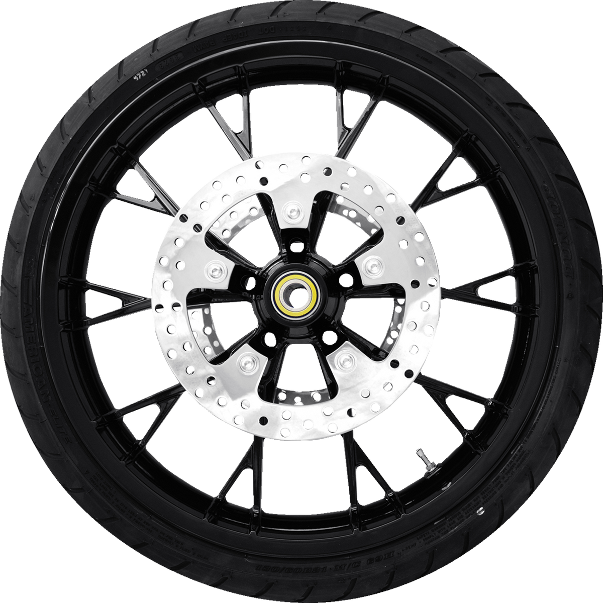 Marlin Front Wheel - Solid Black (21") | Rotors (11.8") | Dunlop AE2 Tire (130/60b21)