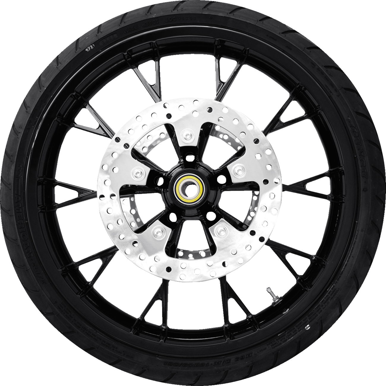 Marlin Front Wheel - Solid Black (21") | Rotors (11.8") | Dunlop AE2 Tire (130/60b21)